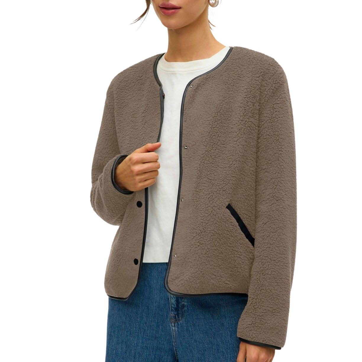 Vero Moda Candice Short Fleece Jas Dames | PlutoSport